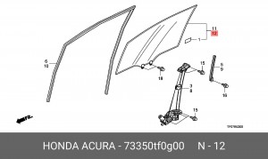 Стекло двери 73350TF0G00 HONDA