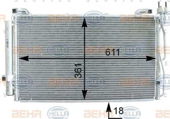Конденсатор, кондиционер 8FC 351 302-271 HELLA