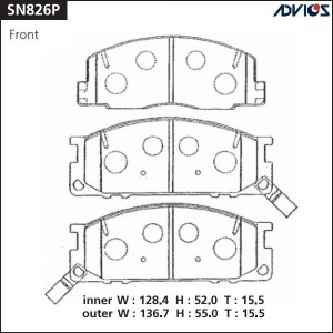Колодки тормозные дисковые SN826P ADVICS