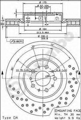 Тормозной диск 09.6802.20 BREMBO