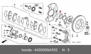 Комплект подшипника ступицы колеса 44300-SNA-952 HONDA