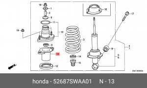 Отбойники с пыльниками амортизаторов подвески (комплект) 52687SWAA01 HONDA