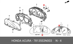 Лампа с патроном (комплект) 78135S3N003 HONDA