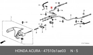 Трос, стояночная тормозная система 47510S1AE03 HONDA