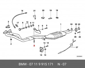 Болт, система выпуска 07 11 9 915 171 BMW