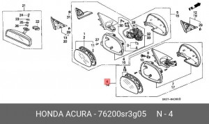 Наружное зеркало 76200SR3G05 HONDA