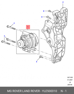 Генератор YLE500310 LAND ROVER