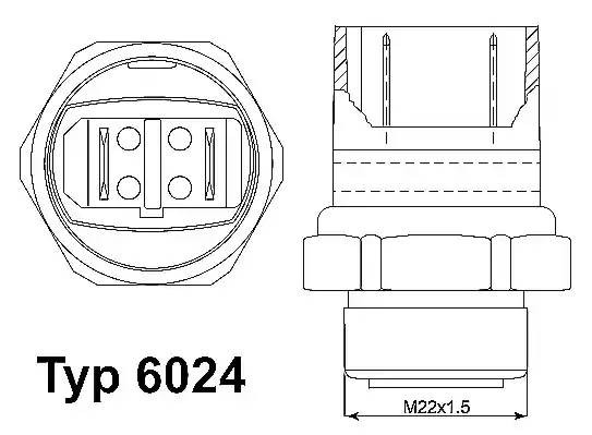 Термовыключатель, вентилятор радиатора 6024.95D WAHLER