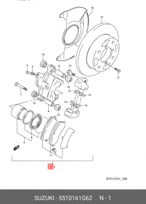 Тормозной суппорт 55101-61G62 SUZUKI