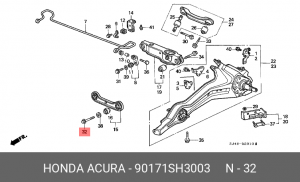 Болт тормозного суппорта 90171SH3003 HONDA