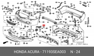Кронштейн крепления бампера 71193SEA003 HONDA