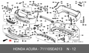 Спойлер - юбка бампера 71110SEA013 HONDA