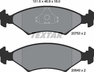 Комплект тормозных колодок, диско 2075303 TEXTAR