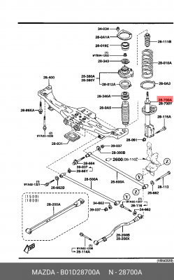 Амортизатор подвески B01D28700A MAZDA