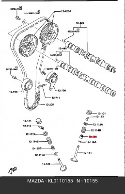 Уплотнительное кольцо, стержень кла KL0110155 MAZDA