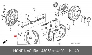 Комплект тормозных колодок 43053-SM4-A00 HONDA