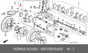 Суппорт тормозной 43019SV5A00 HONDA