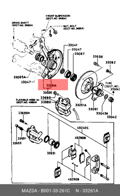 Тормозной диск B001-33-261C MAZDA