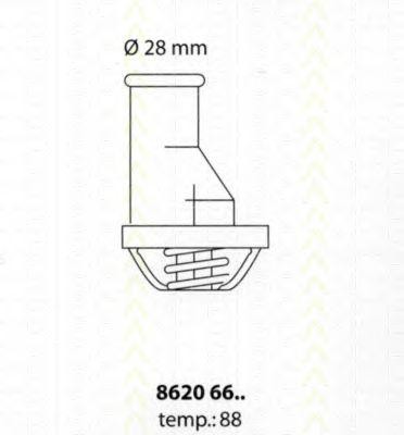 Термостат, охлаждающая жидкость 86206688 TRISCAN