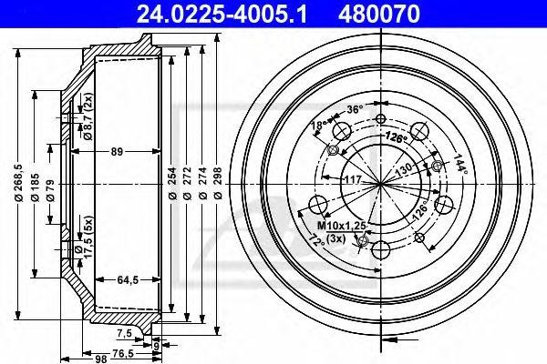 Тормозной барабан 24.0225-4005.1 ATE