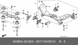 Сайлентблок 50711-SH9-010 HONDA