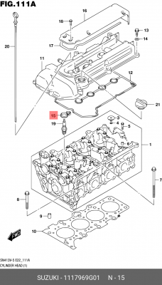 Прокладка свечного колодца 11179-69G01 SUZUKI