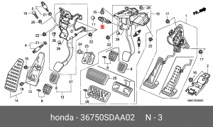 Выключатель стоп - сигнала 36750SDAA02 HONDA