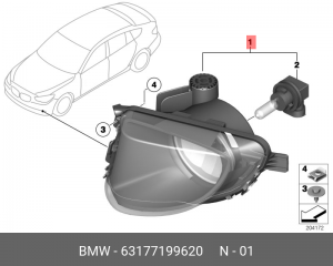 Фара противотуманная 63 17 7 199 620 BMW
