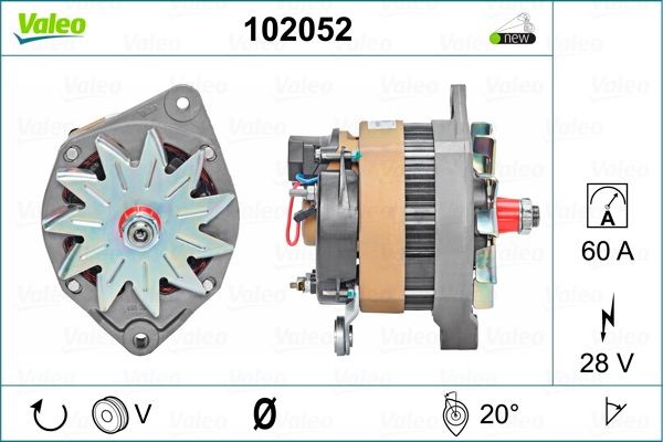 Генератор 102052 VALEO PHC