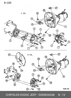 Выжимной подшипник 53008 342AB CHRYSLER