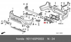Клипса крепежная 90116SP0003 HONDA