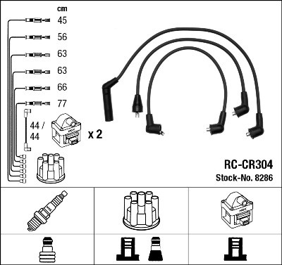Ккомплект проводов зажигания RC-CR304 NGK NTK