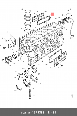Прокладка, маслянный радиатор 1375383 SCANIA