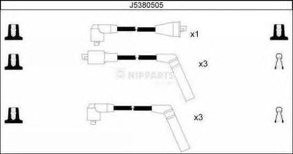 Ккомплект проводов зажигания J5380505 H B JAKOPARTS NIPPARTS