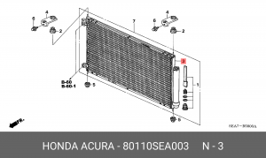 Конденсатор, кондиционер 80110SEA003 HONDA