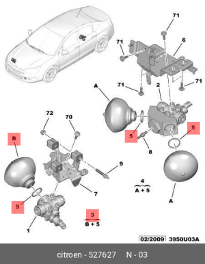 Гидроаккумулятор, подвеска / амортизация 5276 27 CITROEN PEUGEOT
