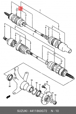 Пыльник ШРУСа 44118-60G72 SUZUKI