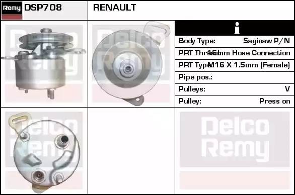 Гидравлический насос, рулевое управление DSP708 DELCO REMY