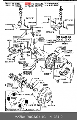 Колесный тормозной цилиндр W02333410C MAZDA