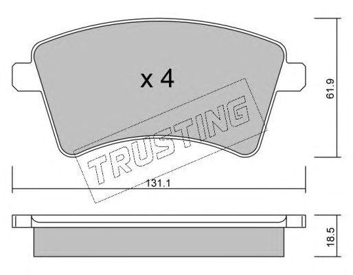 Комплект тормозных колодок, диско 828.0 TRUSTING