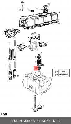 Уплотнительное кольцо, стержень кла 91153929 GENERAL MOTORS
