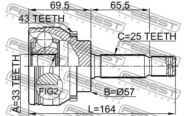 ШРУС 0410-DJ24A43 FEBEST