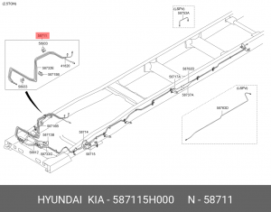 Трубка тормозная 587115H000 HYUNDAI KIA