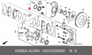 Комплект тормозных колодок, диско 45022SS0000 HONDA