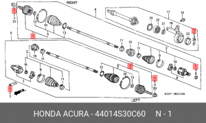 Шарнирный комплект, приводной вал 44014S30C60 HONDA