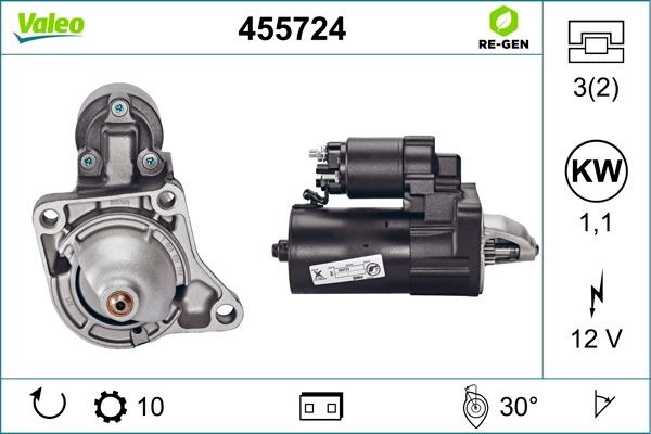 Стартер 455724 VALEO PHC