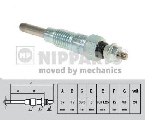 Свеча накаливания J5711015 H B JAKOPARTS NIPPARTS