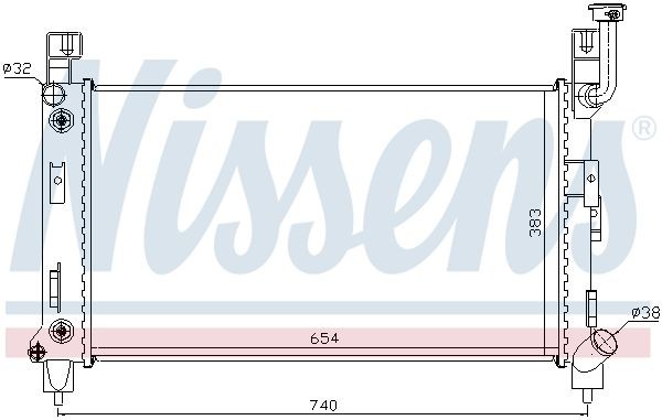 Радиатор, охлаждение двигател 60992 NISSENS