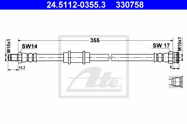 Тормозной шланг 24.5112-0355.3 ATE