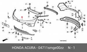 Накладка бампера 04711SMGE00ZZ HONDA